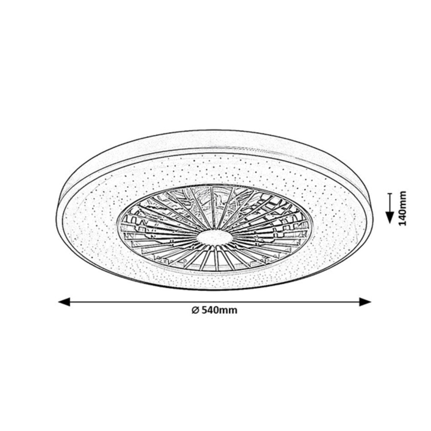 Rabalux - Lámpara de techo LED regulable con ventilador LED/72W/230V 3000-6500K + mando a distancia