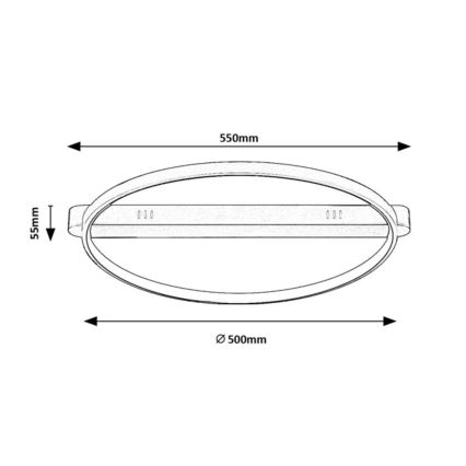 Rabalux - Lámpara de techo LED/45W/230V 3000K 50x55 cm negro