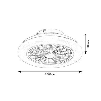 Rabalux - Lámpara de techo regulable con ventilador LED/24W/230V 3000-6500K + mando a distancia