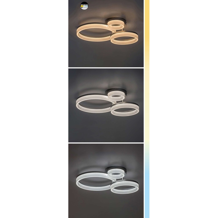 Rabalux - Luminaria de techo LED/24W/230V 3000/4000/6500K 38x51 cm cromo mate