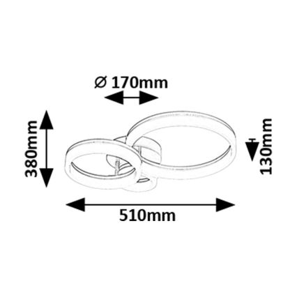 Rabalux - Plafón LED/24W/230V 3000/4000/6500K 38x51 cm cromo mate