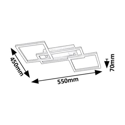 Rabalux - Luminaria de techo LED regulable LED/40W/230V 3000-6500K 45x55 cm + mando a distancia