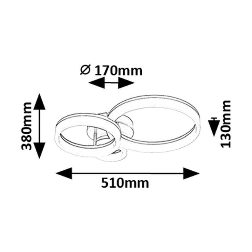 Rabalux - Plafón LED LED/24W/230V 3000/4000/6500K dorado 38x51 cm
