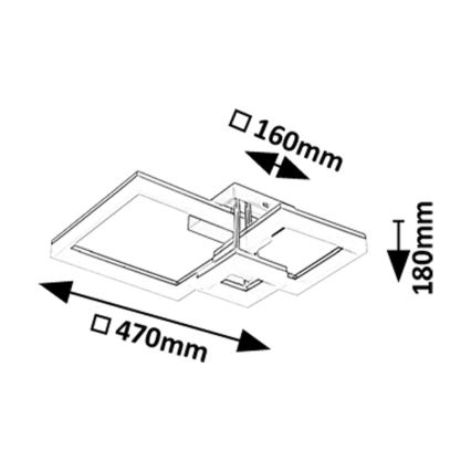 Rabalux - Plafón LED LED/22W/230V 3000/4000/6500K dorado 47x47 cm