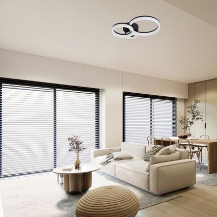 Rabalux - Plafón LED LED/24W/230V 3000/4000/6500K negro 38x51 cm