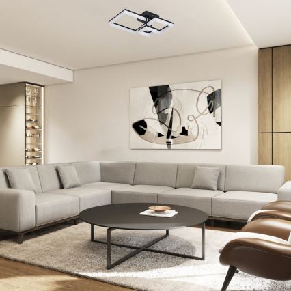 Rabalux - Plafón LED LED/22W/230V 3000/4000/6500K negro 47x47 cm