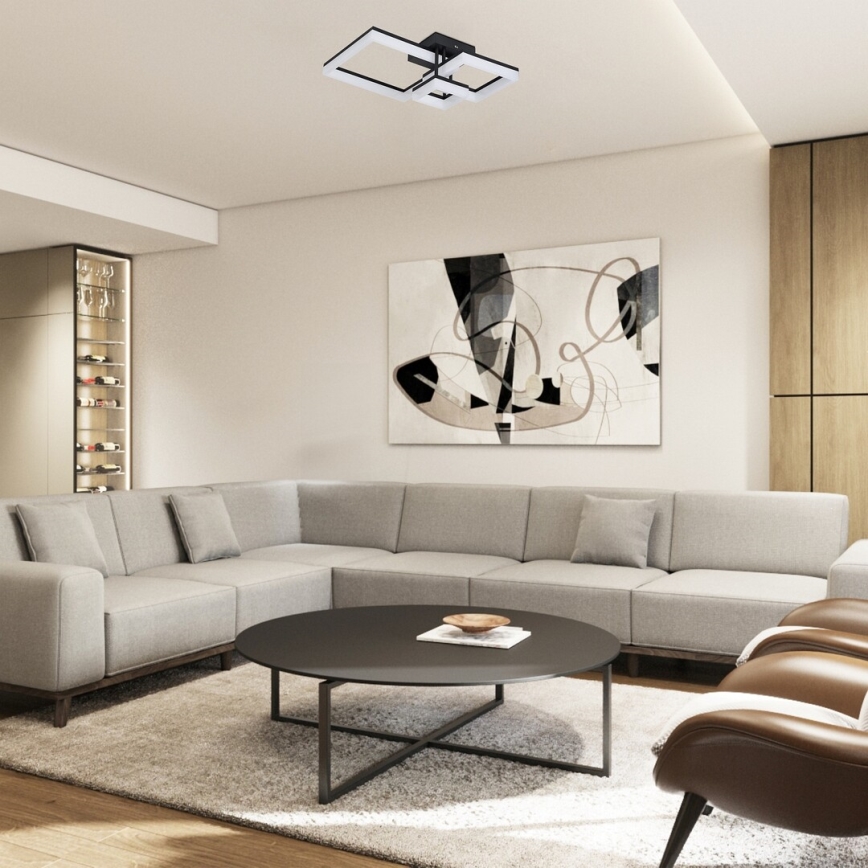 Rabalux - Plafón LED LED/22W/230V 3000/4000/6500K negro 47x47 cm
