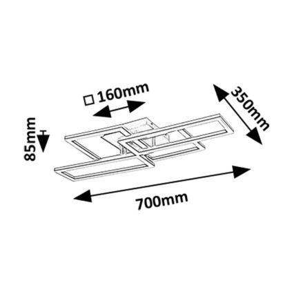 Rabalux - Plafón LED regulable LED/40W/230V 3000-6500K 35x70 cm + mando a distancia