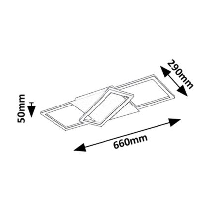 Rabalux - Lámpara de techo LED regulable LED/40W/230V 3000-6500K 29x66 cm + control remoto