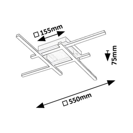 Rabalux - Luminaria LED de techo 24W/230V 4000K 55x55 cm