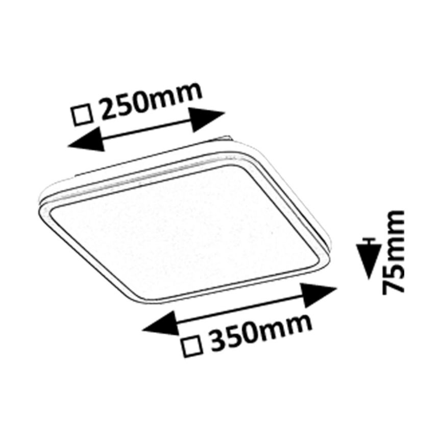 Rabalux - Luminaria de techo LED RGB regulable LED/43W/230V 3000-6500K + mando a distancia 35x35 cm