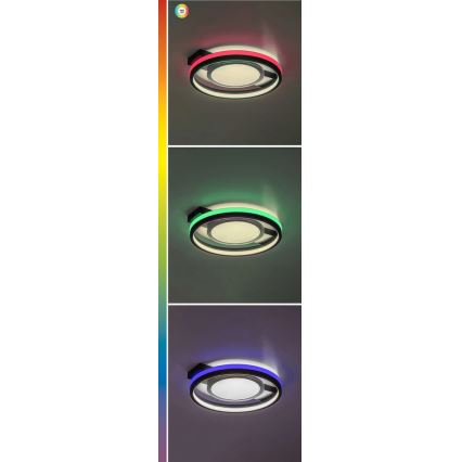 Rabalux - Luminaria LED RGB regulable de techo LED/40 W/230 V 3000-6500 K con mando a distancia Ø 43 cm