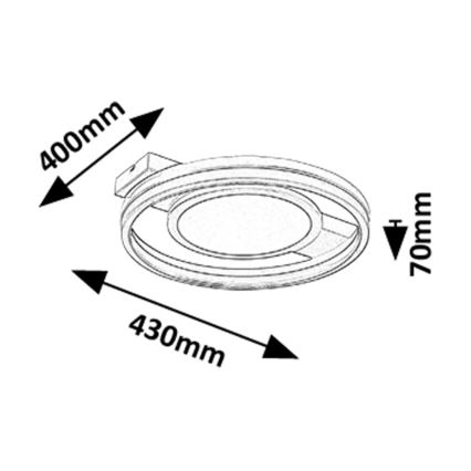 Rabalux - Luminaria LED RGB regulable de techo LED/40 W/230 V 3000-6500 K con mando a distancia Ø 43 cm