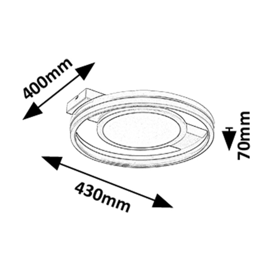 Rabalux - Luminaria LED RGB regulable de techo LED/40 W/230 V 3000-6500 K con mando a distancia Ø 43 cm
