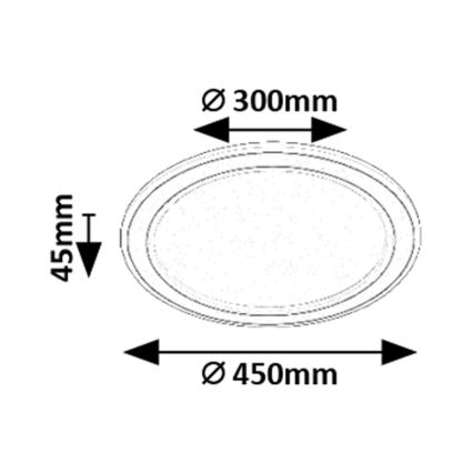 Lámpara de techo LED RGB regulable LED/22W/230V 3000–6500K Ø 45 cm + mando a distancia