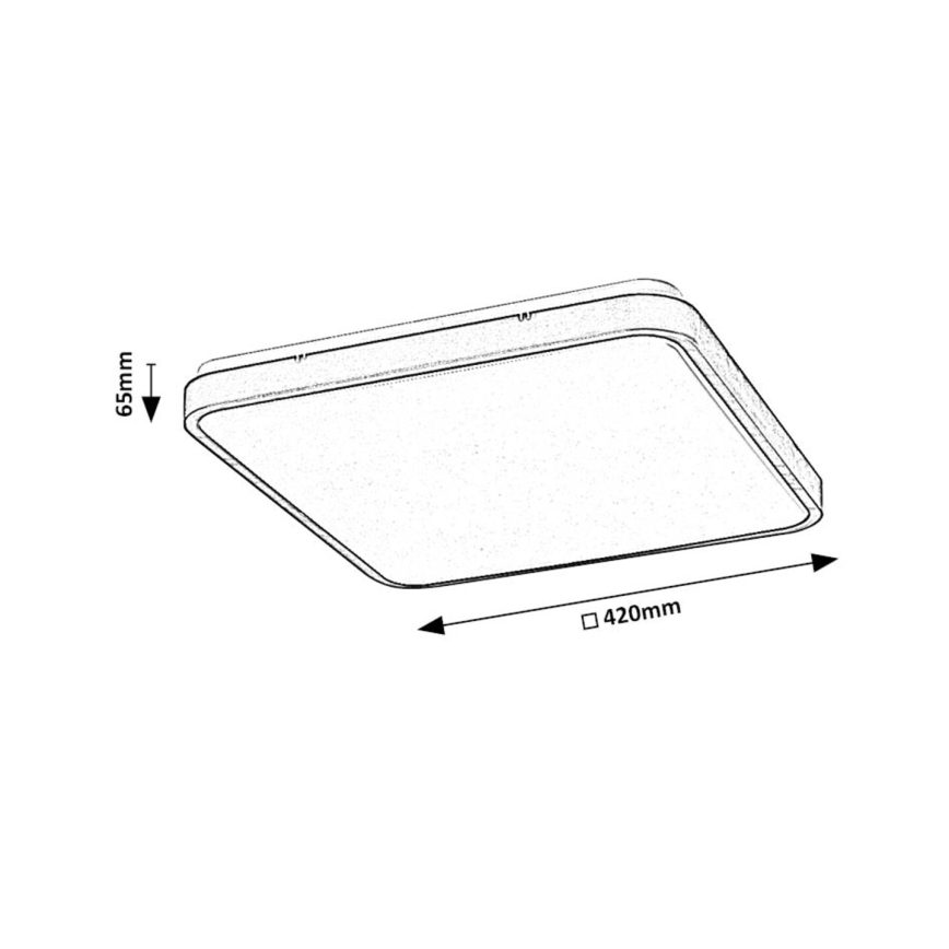 Rabalux - Plafón de baño LED regulable LED/36W/230V 3000-6000K IP44 42x42 cm blanco + mando a distancia