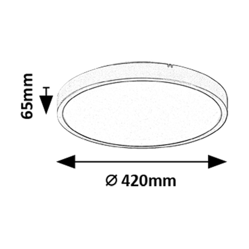 Rabalux - Plafón de baño LED RGB regulable, 36 W, 230 V, 3000-6000 K Wi-Fi Tuya IP44 42 cm color negro