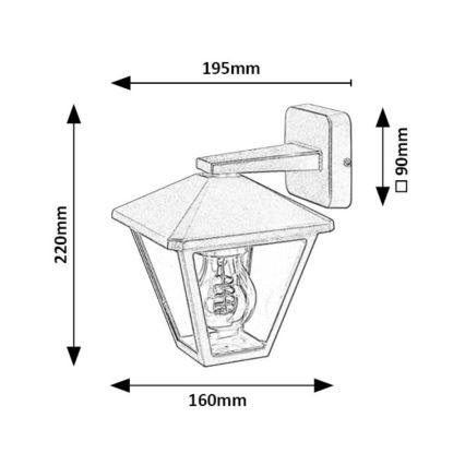 Rabalux - Aplique de exterior 1xE27/40W/230V IP44