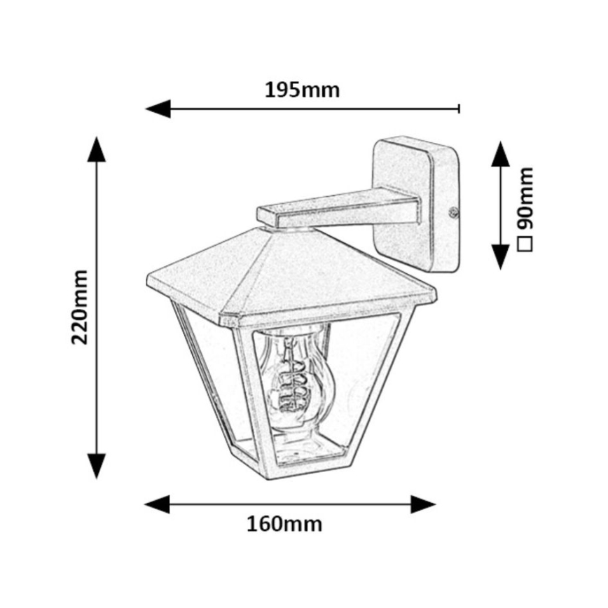Rabalux - Aplique de exterior 1xE27/40W/230V IP44
