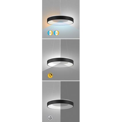 Rabalux - Lámpara de araña LED regulable LED/38W/230V 3000-6500K negro + control remoto