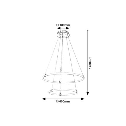 Rabalux - Lámpara de araña LED regulable LED/55W/230V + mando a distancia