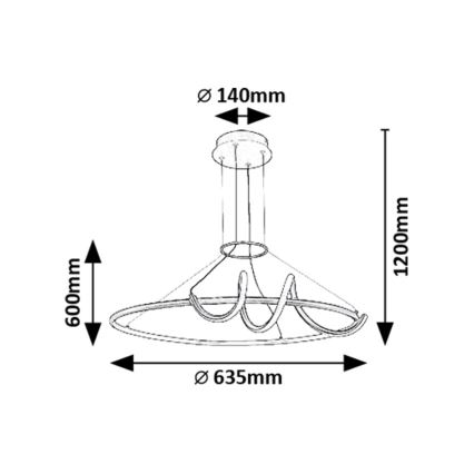 Rabalux - Lámpara de araña LED regulable LED/46W/230V 3000-6500K + control remoto