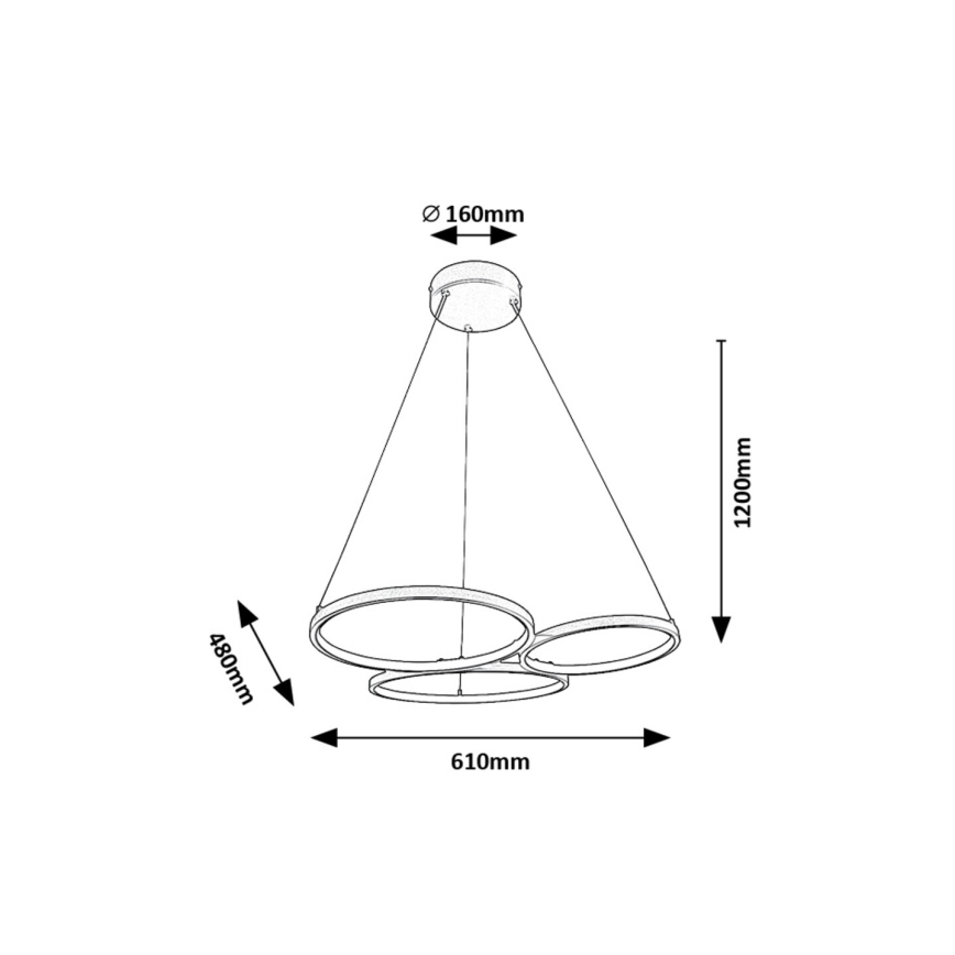 Rabalux - Lámpara LED colgante LED/38W/230V negro