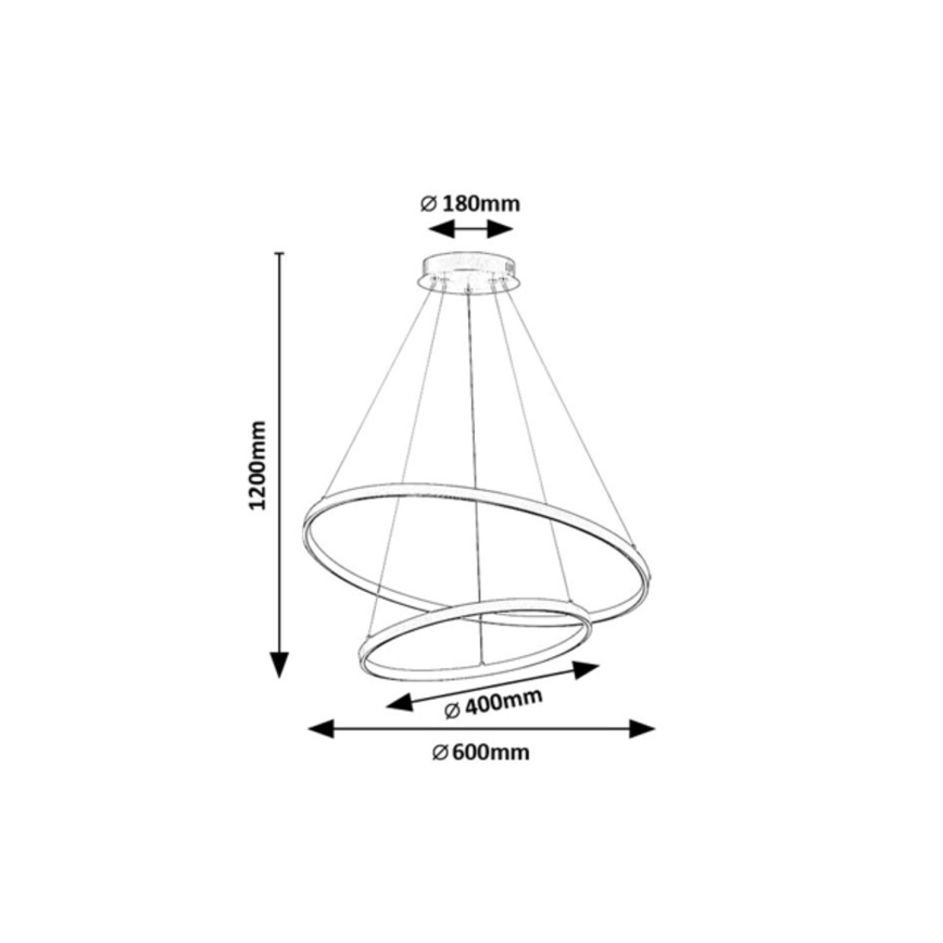 Rabalux - Lámpara colgante LED regulable con cable LED/75W/230V 3000-6500K + mando a distancia