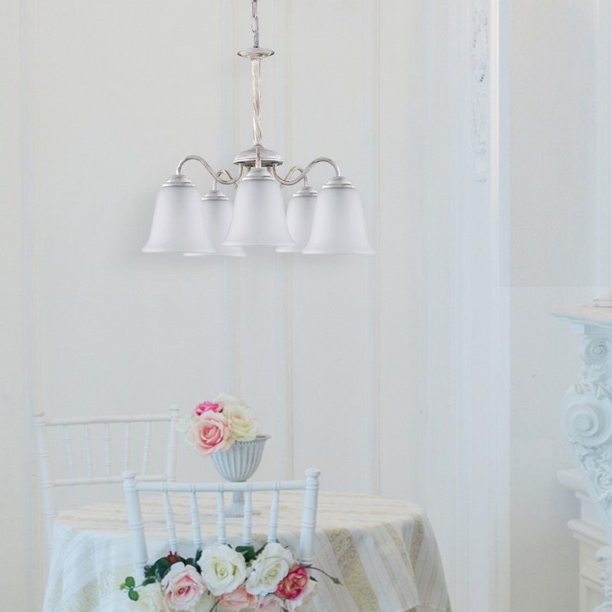 Rabalux 7261 - Lámpara colgante FABIOLA E27/40W/230V blanco