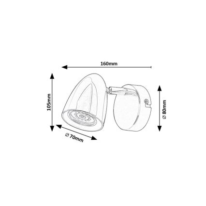 Rabalux - Foco de pared 1xGU10/5W/230V negro