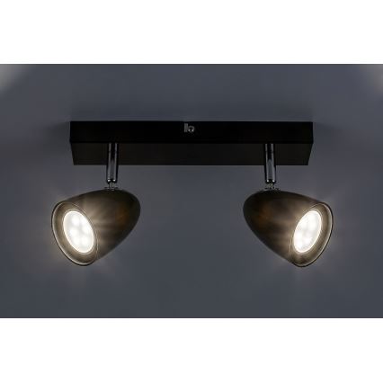 Rabalux - Foco 2xGU10/5W/230V negro