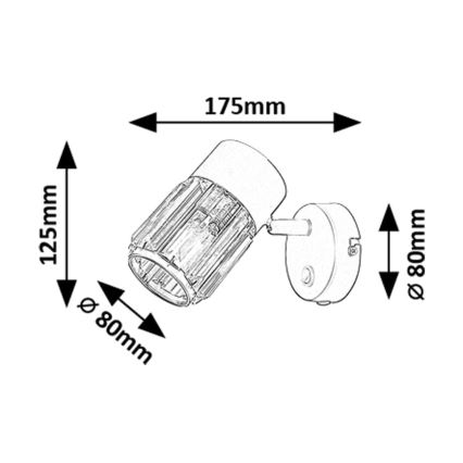 Rabalux - Foco de pared 1xE14/15W/230V