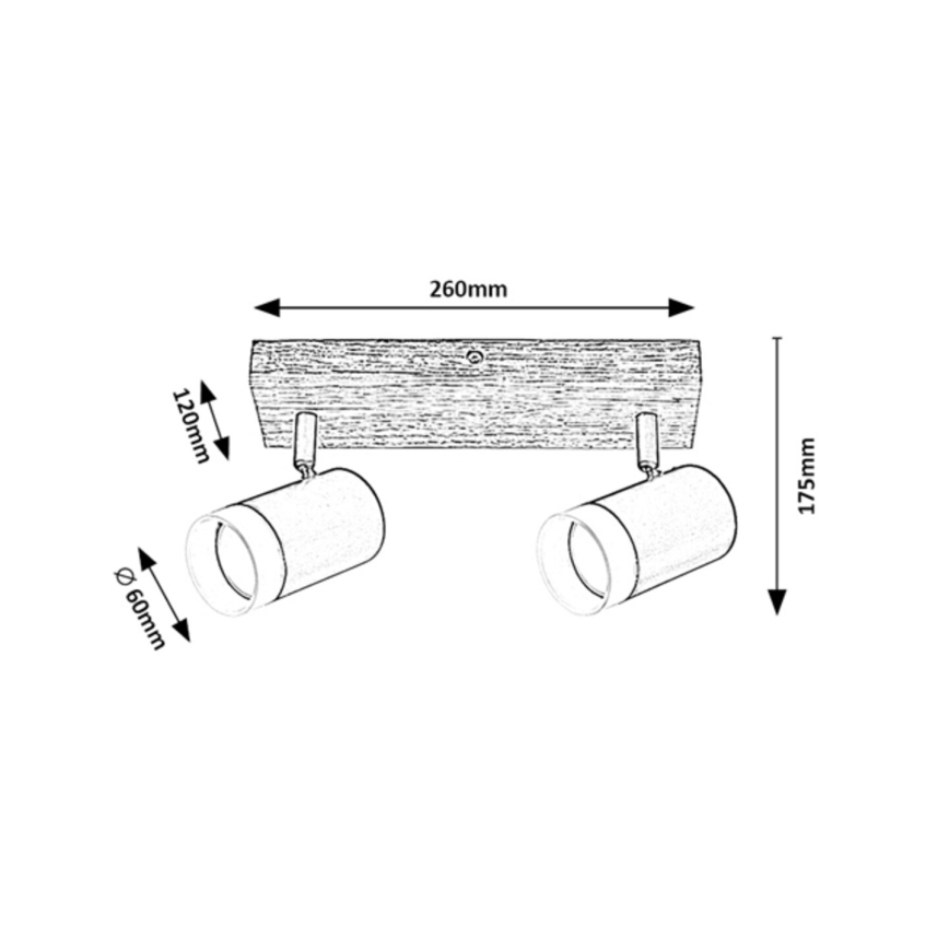Rabalux - Foco de techo 2xGU10/5W/230V roble