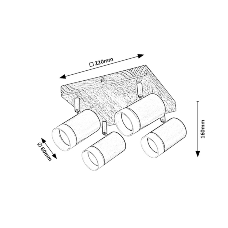 Rabalux - Foco de techo 4xGU10/5W/230V roble