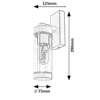 Rabalux - Aplique de exterior 1xE27/12W/230V IP44