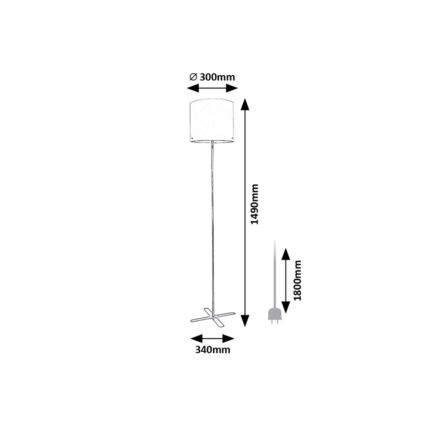 Rabalux - Lámpara de pie 1xE27/40W/230V blanco/plata