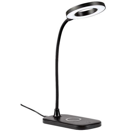 Rabalux - Lámpara de mesa regulable LED táctil con cargador inalámbrico LED/5W/5V 2700-6000K negro