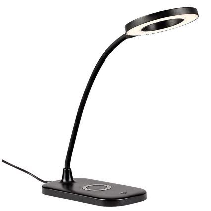 Rabalux - Lámpara de mesa regulable LED táctil con cargador inalámbrico LED/5W/5V 2700-6000K negro