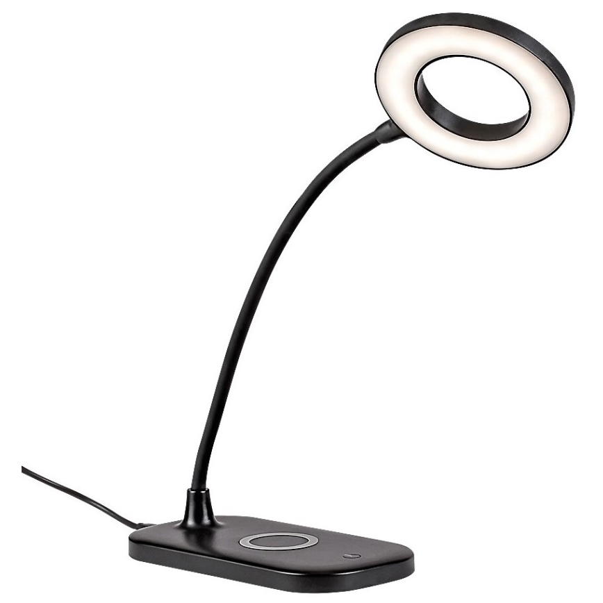 Rabalux - Lámpara de mesa regulable LED táctil con cargador inalámbrico LED/5W/5V 2700-6000K negro