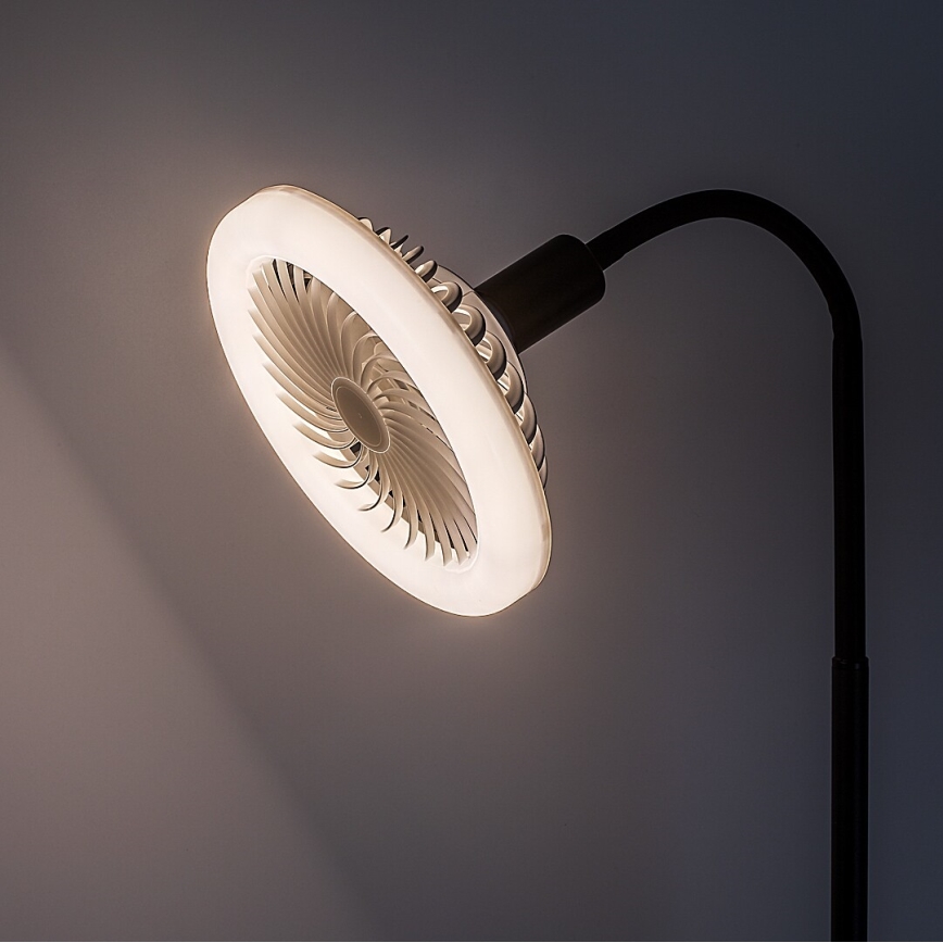 Rabalux - Lámpara de pie LED regulable con ventilador 1xE27/16W/230V 3000-6500K + mando a distancia