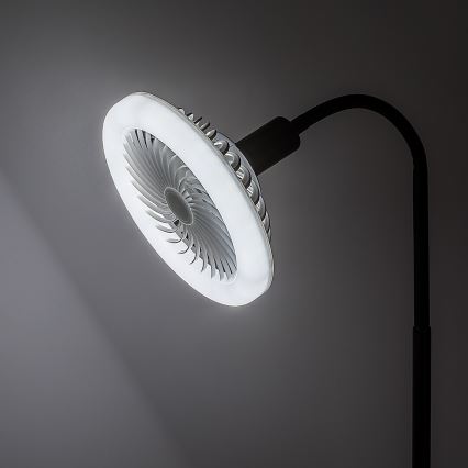 Rabalux - Lámpara de pie LED regulable con ventilador 1xE27/16W/230V 3000-6500K + mando a distancia