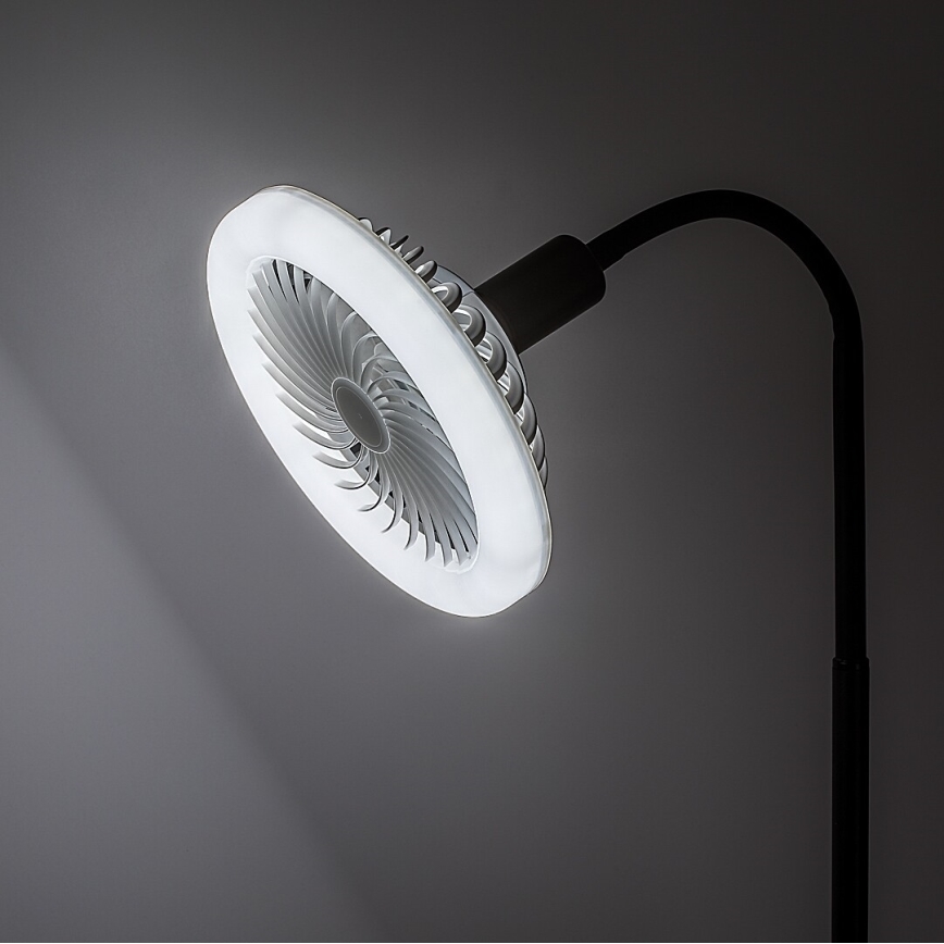 Rabalux - Lámpara de pie LED regulable con ventilador 1xE27/16W/230V 3000-6500K + mando a distancia