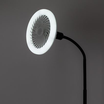 Rabalux - Lámpara de pie LED regulable con ventilador 1xE27/16W/230V 3000-6500K + mando a distancia
