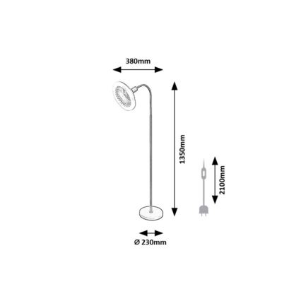 Rabalux - Lámpara de pie LED regulable con ventilador 1xE27/16W/230V 3000-6500K + mando a distancia