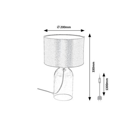 Rabalux - Lámpara de mesa 1xE14/40W/230V diámetro 20 cm