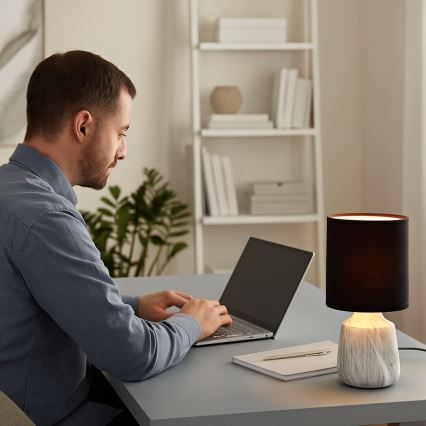 Rabalux - Lámpara de mesa 1xE14/40W/230V negra, efecto mármol