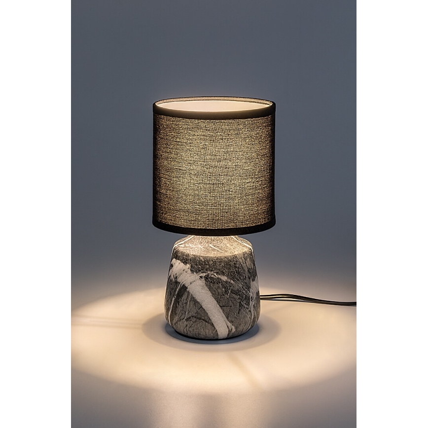Rabalux - Lámpara de mesa 1xE14/40W/230V negra, efecto mármol