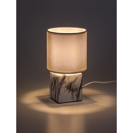 Rabalux - Lámpara de sobremesa 1xE14/40W/230V blanca/decoración de mármol
