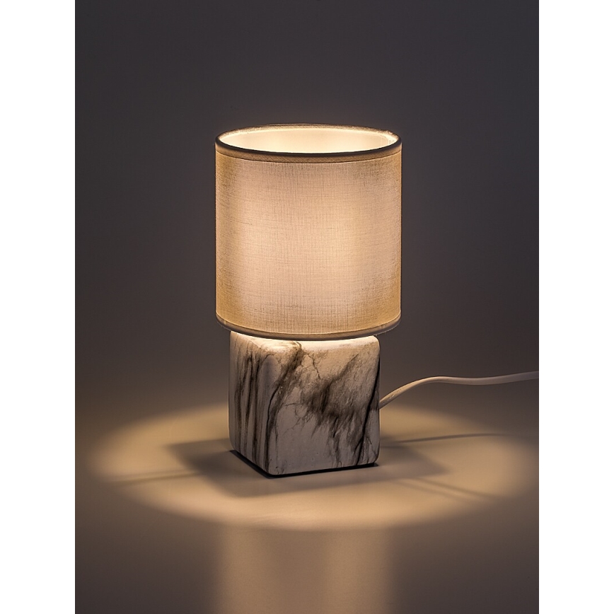 Rabalux - Lámpara de sobremesa 1xE14/40W/230V blanca/decoración de mármol