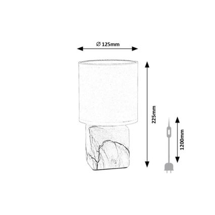 Rabalux - Lámpara de sobremesa 1xE14/40W/230V blanca/decoración de mármol